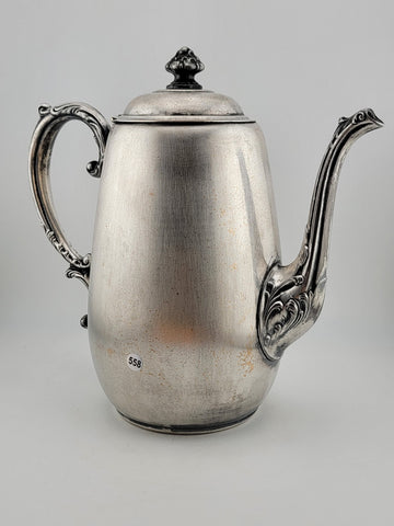 Antique Wm. Rogers & Son "Spring Flower" Silver Plated Tea/Coffee Pot.
