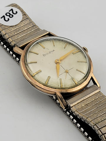 1960's Bulova Round Dress 32mm Wind Up Mens Vintage Wrist Watch Original Working