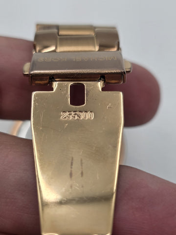 Michael Kors MK5494 Rose Gold Watch Mother of Pearl Dial Crystal Bezel 42mm Runs