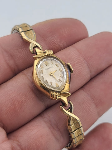 Rare Antique Benrus Ladies 10k Gold Filled Duchess Watch C1940. Working.