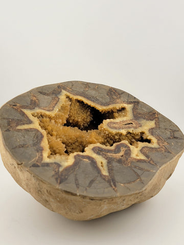 Incredible Genuine Septarian Crystal-filled Geode - 8" high