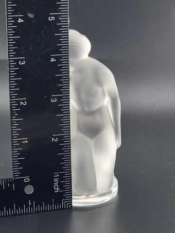 Vintage Lalique Crystal France Leda Nude Woman & the Swan Frosted Style 11905