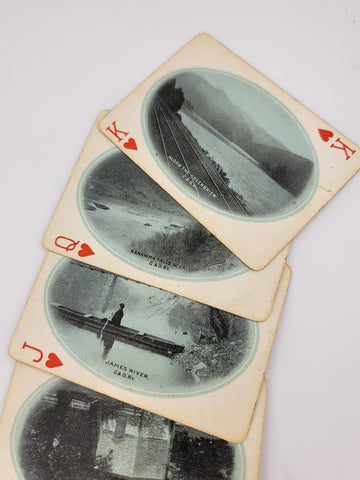 Rare Antique 1930's C & O- F.F.V. Railroad Via Washington Playing Cards-Complete