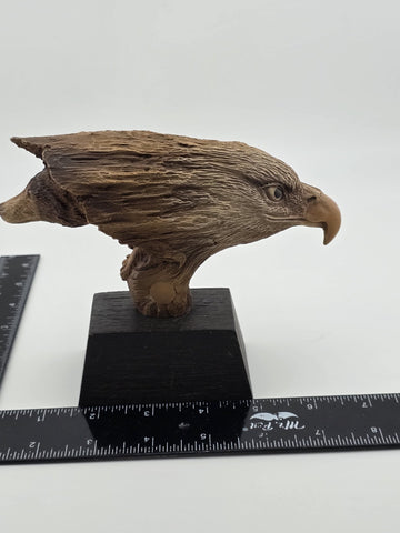 Rare Rick Cain Limited Edition "Pathways" 1001/2000 Carved Bald Eagle/Wolf
