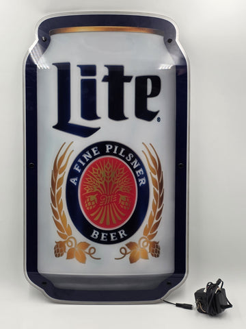 1995 Miller Lite LED Bar Sign Lighted Beer Wall Decor 26” Man Cave Pub. Working.