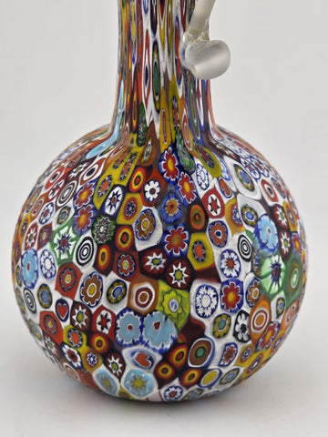 Vtg Fratelli Toso Murano Millefiori Art Glass Vase Pitcher Colorful Floral Italy