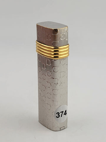 Vintage Christian Dior Lighter Swiss Made CD Logo Silver and Gold Plated. Works.