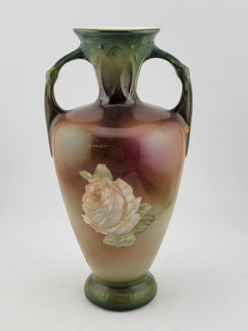 Antique ROBERT HANKE RH AUSTRIA Royal Wettina Floral PORCELAIN PORTRAIT VASE.