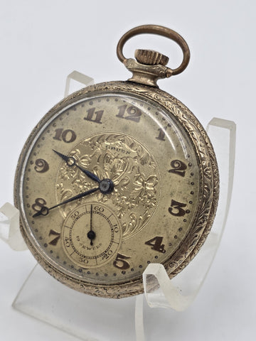 Rare Antique 1920 Gruen Guild 19  Pocket Watch GF Wadsworth Case Swiss. Works