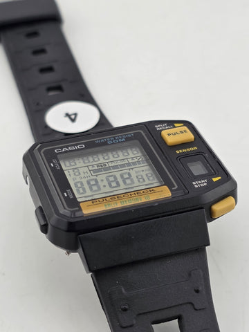 Ultra Rare Vtg Casio JP-100W Pulse Check digital watch 1987 First Pulse Watch
