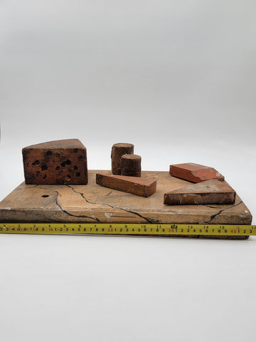 Antique 19th C One Of A Kind English & Continental Wooden Cheese Display Board.