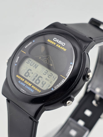 Rare Vintage Casio GMW-15 Moon Graph Digital Japan Men's Wrist Watch. Mint Cond.