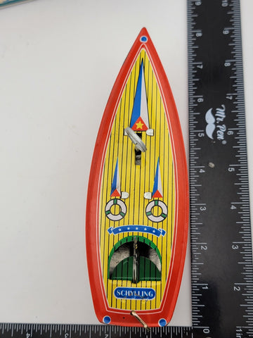Vintage 1996 Schylling Tin SpeedBoat Zephyr Wind Up Toy LIMITED EDITION. Working