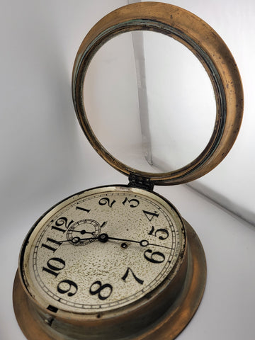 Rare Antique Large Chelsea Ships Clock 10” Brass. Good Condition. Sold As-is.