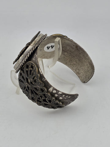 Vintage Gourgeous Ollipop Bronze and Black Tone Butterfly Cuff Bracelet USA