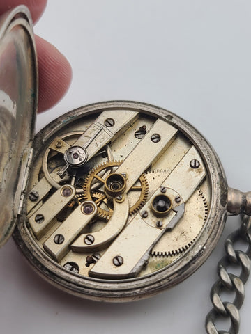 Antique 1880 French Cylinder Pocket Watch 10J “Cylindre Dix Rubis” Key Wind Read