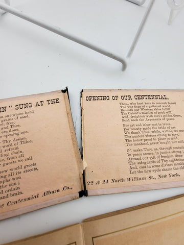 Civil War/ Indian War Era Centennial pocket album 1776-1876. Complete Booklet.