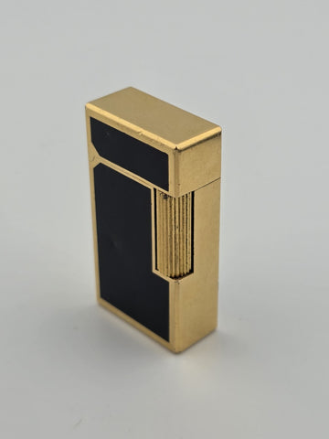 Rare VINCI Paris Gold Black Lacquer Butane Lighter France Dupont Style Working