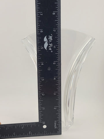 Vintage Baccarat France GINKGO Fan Sparkly Crystal Flower Bud Vase Signed 7”