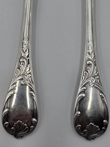 Set 4 Christofle France Silverplate Louis XV Rococo Dinner Table Spoons Flatware