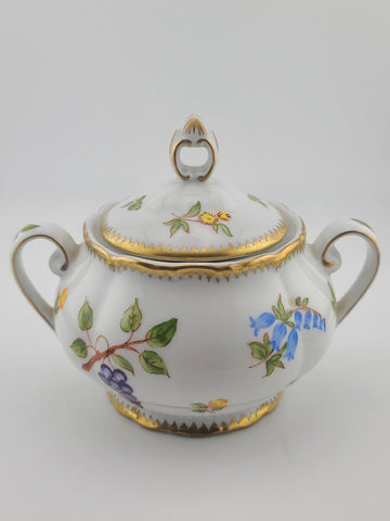 Rare Anna Weatherley Strawberry Creamer & Sugar Set Czech Porcelain Hand Painted