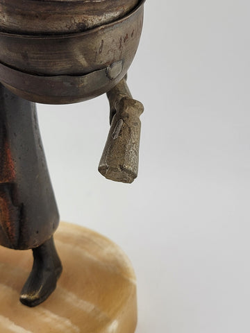 Rare Antique Middle Eastern handmade Bronze Pewter figurine Market Tea seller