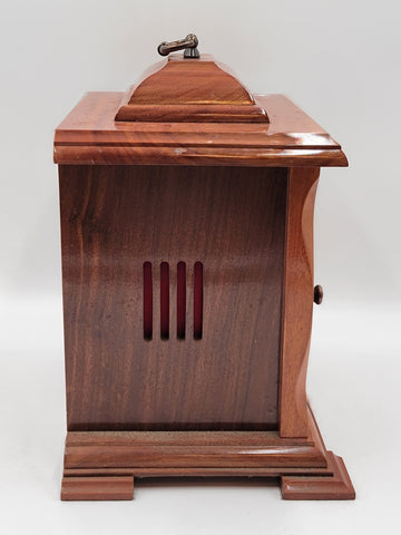 BEAUTIFUL ESKA WIND UP ESKA SHELF MANTEL CLOCK BRAZIL WESTMINSTER CHIMES. As-is.