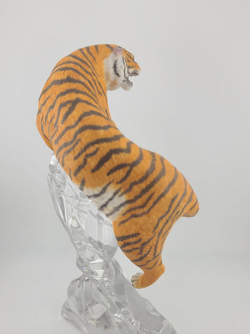 VTG Franklin Mint Bengal Tiger on a Crystal Glass Rock Sculpture 9.5" Mint Cond.