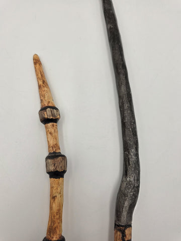 Set Of 2 Rare One Of A Kind Handmade Wooden Magic Wand Fantasy Staff Cosplay.