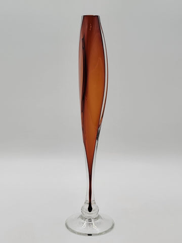Tom Anderson Glasshouse Studio Seattle Art Glass Pedestal Bud Vase Signed. 14 In