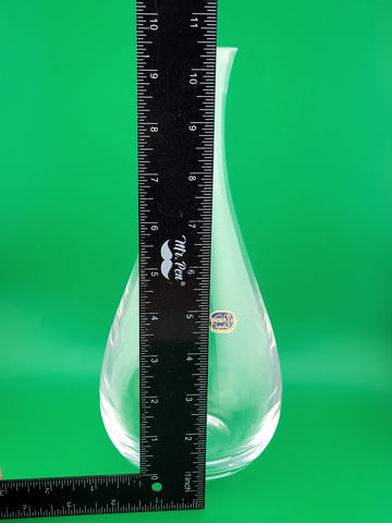 Vintage Bohemia Crystal Solid Heavy Decanter with Ball Stopper. Czech Republic.