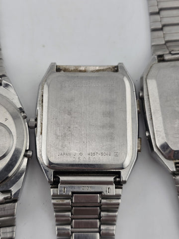 Vtg Seiko Lot Of 5 Collector World Timer Titanium Alarm Chronograph Watches Read