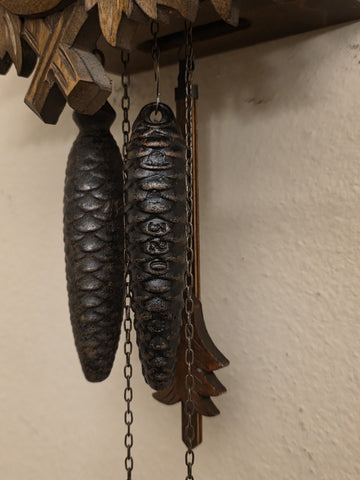 Vintage Birds Nest Cuckoo Clock by August Schwer Regula 1-day Movement. Read.