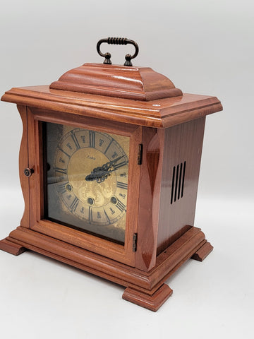 BEAUTIFUL ESKA WIND UP ESKA SHELF MANTEL CLOCK BRAZIL WESTMINSTER CHIMES. As-is.