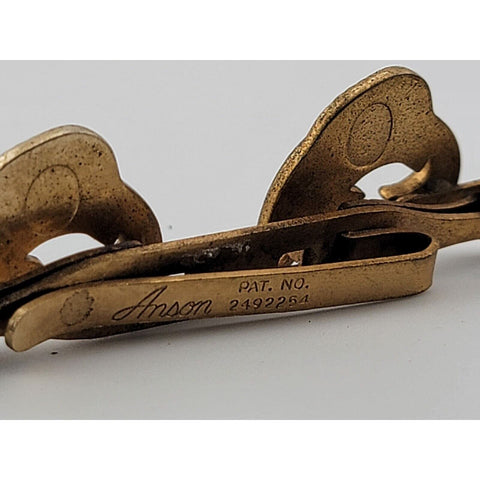 Vintage Brass Anson Double Fish Brass Chest Pin