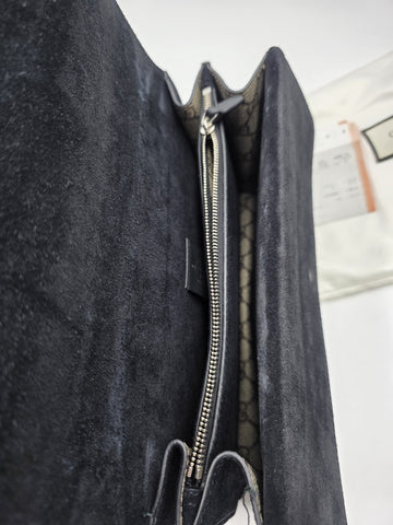 New W Tag Gucci GG Supreme Dionysus Medium Shoulder Bag with Chain Strap.