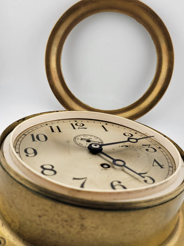 Rare Antique WW1 Chelsea Brass Ships Clock 6" Dial US. Navy Circa 1910. Working.