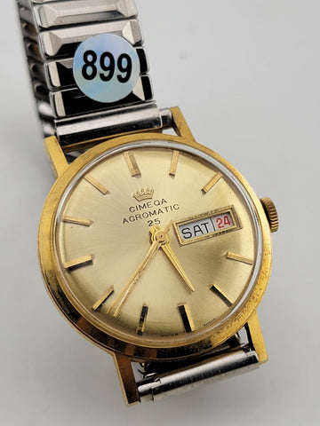 Vintage CIMEQA Agromatic 25 Men’s Watch. Gold Tone, Manual Movement SWISS. Works