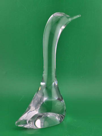Vintage Mid Century Daum France Crystal Swan Duck Loon Bird Figurine Signed.
