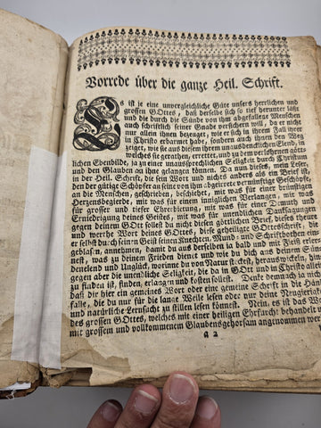 RARE Complete 1748 German Luther Bible – 4" Folio – Erhard, Tübingen. Solid Cond