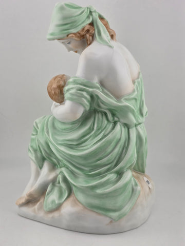 Antique Herend Porcelain Figurine Motherhood Mother & Child Breastfeeding. VG.