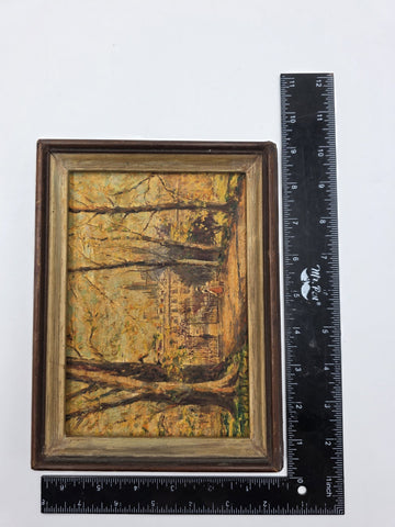 OOAK Original Samuel B. Pratt Autumn Reverie Signed Oil Painting Park Gate Scene