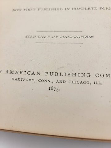 Rare 1875 1st Edition Mark Twain's Sketches New and Old. Samuel L Clemens.
