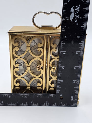 Ultra Rare Arthur Imhof Swiss 8 Day 15 J Gilt Brass Clock Pierced Doors. Works