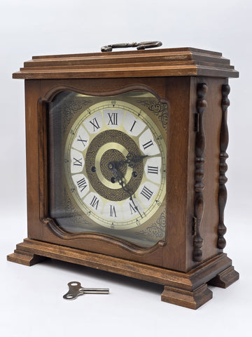 Vtg Franz Hermle 340-020 Mantel Clock W Germany 8-Day Westminster Chime Working.