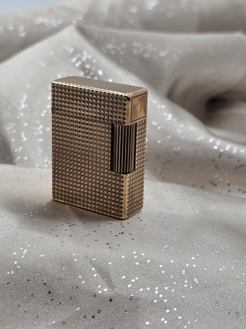 Vintage S.T. Dupont Ligne 1 Large 20µ Gold Plated Diamond Head Lighter France