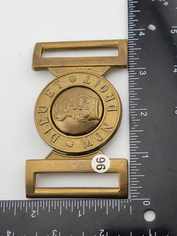 Antique 1902 WW1 British Army Cast Belt Buckle, Dieu Et Mon Droit . Clean Cond