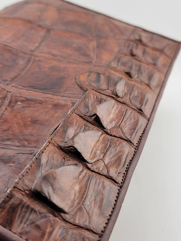 Antique Fabulous Caramel 1940's-50's Genuine Hornback Alligator Purse.