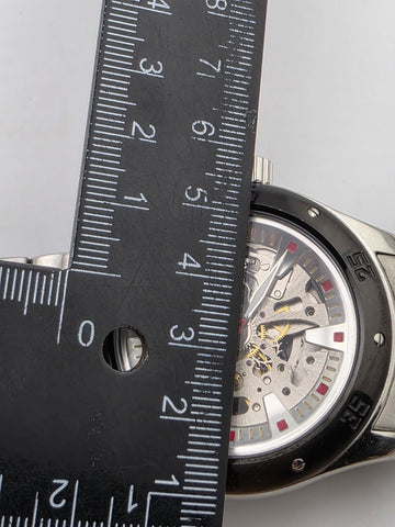 Akribos XXIV Men AK477BK Skeleton Stainless Steel Automatic 44mm Watch. Works