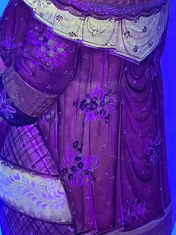 Ded Moroz Russian Hand Carved Wooden Santa Figurine Sergiyev Posad. Fluorescent.